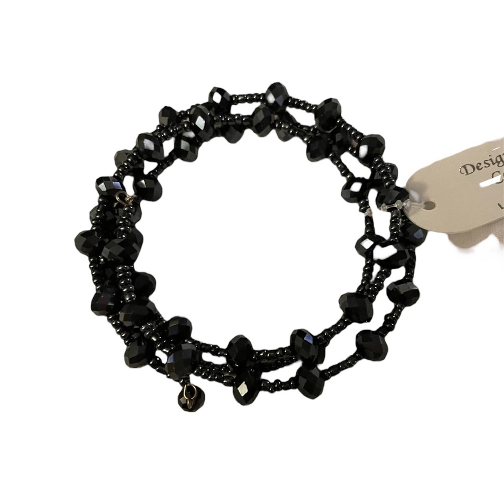 Coil Beaded Bracelet (black/onyx Color)